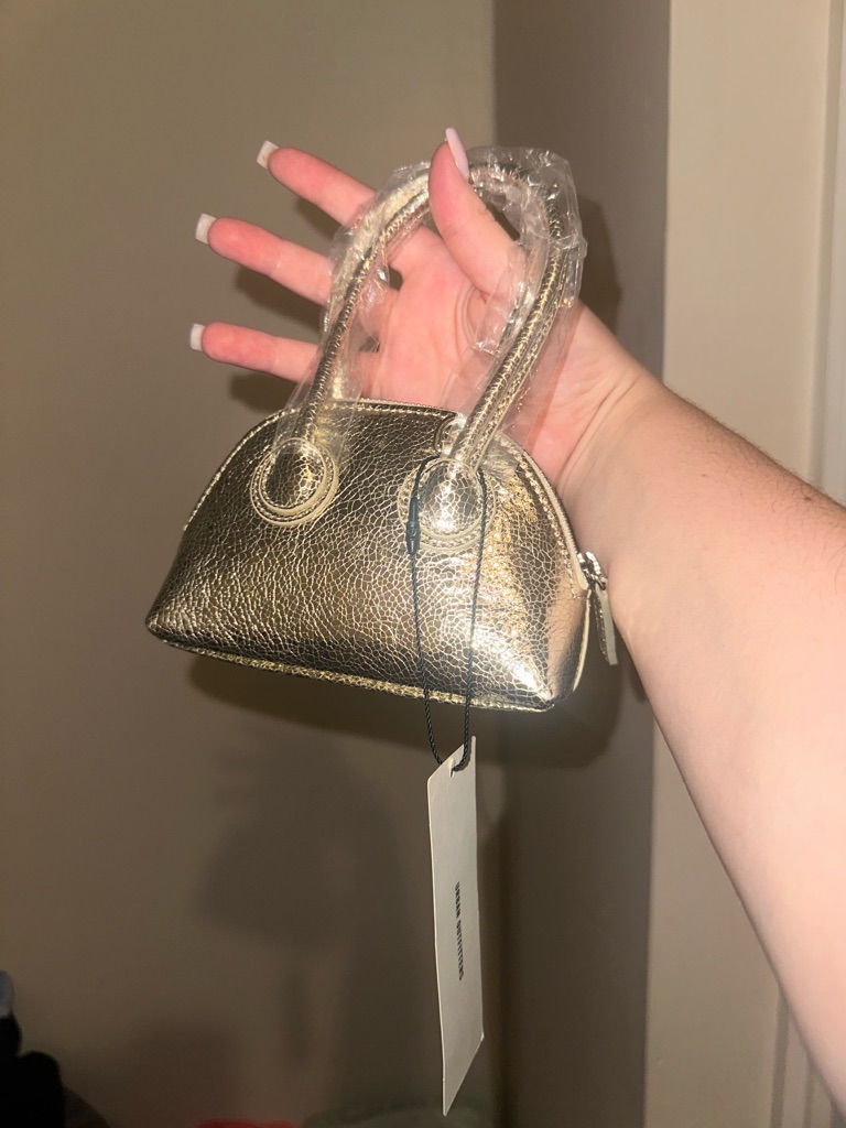 Real Leather Marge Sherwood Gold Mini Purse